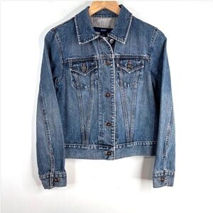 Vintage Y2K Gap Denim Jacket S 2002 Trucker Classic Button Blue Jean 100% Cotton